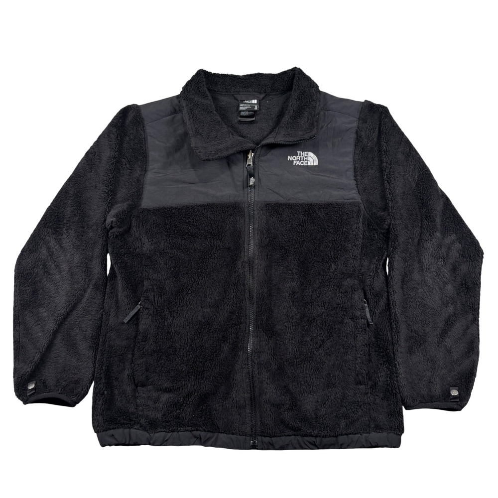 The North Face Fleece Jacket Girls XL 18 Black Full Zip High Pile Denali Style